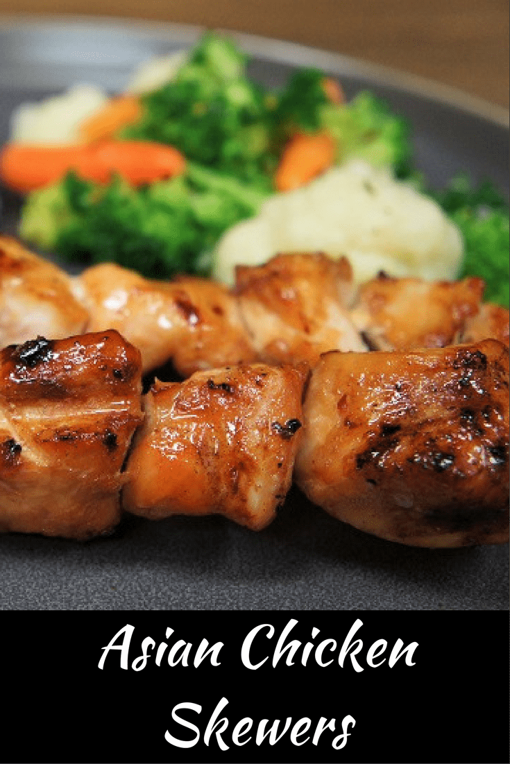 These Asian chicken skewers are super easy and quick to make. Serve them with a side of white rice and steamed veggies and you’ll have a delicious, wholesome weeknight dinner in no time. #Asianchickenskewers #Asianrecipes #Asianfood #chicken #grilledchicken #chickenskewers #easydinners
