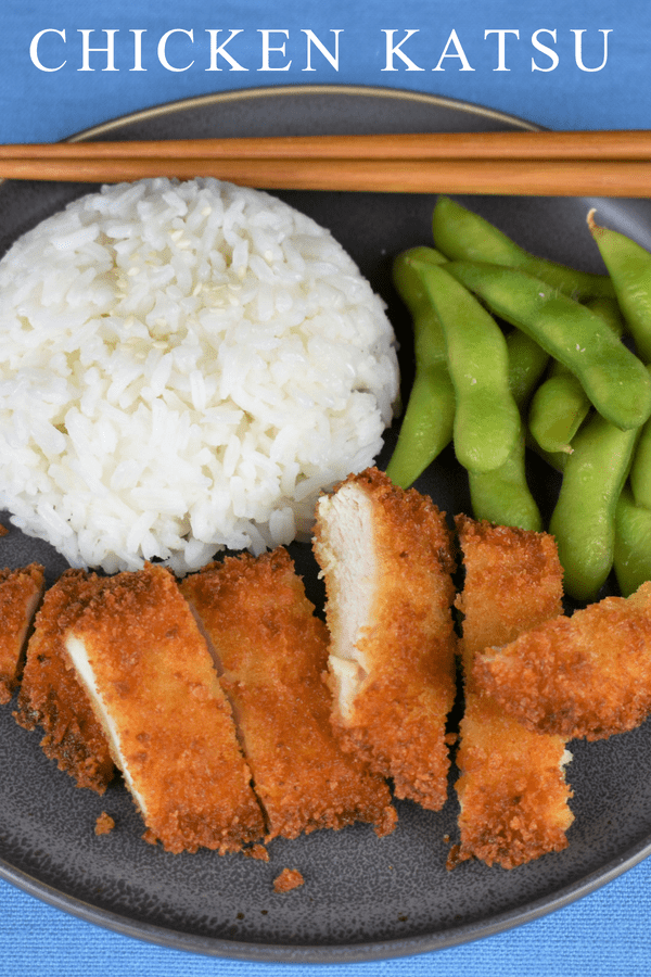 Chicken Katsu is a really easy way to shake up your dinner routine. Chicken cutlets are breaded with panko breadcrumbs and fried until golden and delicious. Serve the chicken katsu with teriyaki sauce and a side of jasmine rice and edamame for a complete meal your family will be asking for again. #chickenkatsu #chicken #katsu #Asianfood #pankobreadedchicken