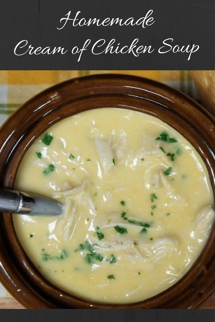 This cream of chicken soup is comfort food at its best. Forget the canned stuff, if you have a little time on your hands make your own cream of chicken soup. It’s easy, and doesn’t take all that long. You’ll be happy you did. This creamy, silky and delicious soup will have your family asking for it again. #creamofchickensoup #soup #comfortfood