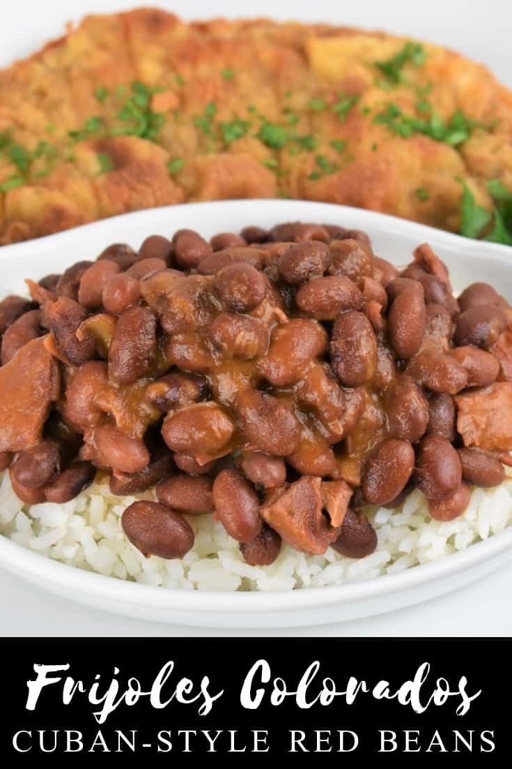 When you think Cuban food, beans are usually on the menu. These Cuban style red beans are a popular dish made with pork. The pork used is typically an inexpensive cut. Cuban style red beans are traditionally served with white rice as a side dish, or as a stand-alone soup. #redbeans #frijolescolorados