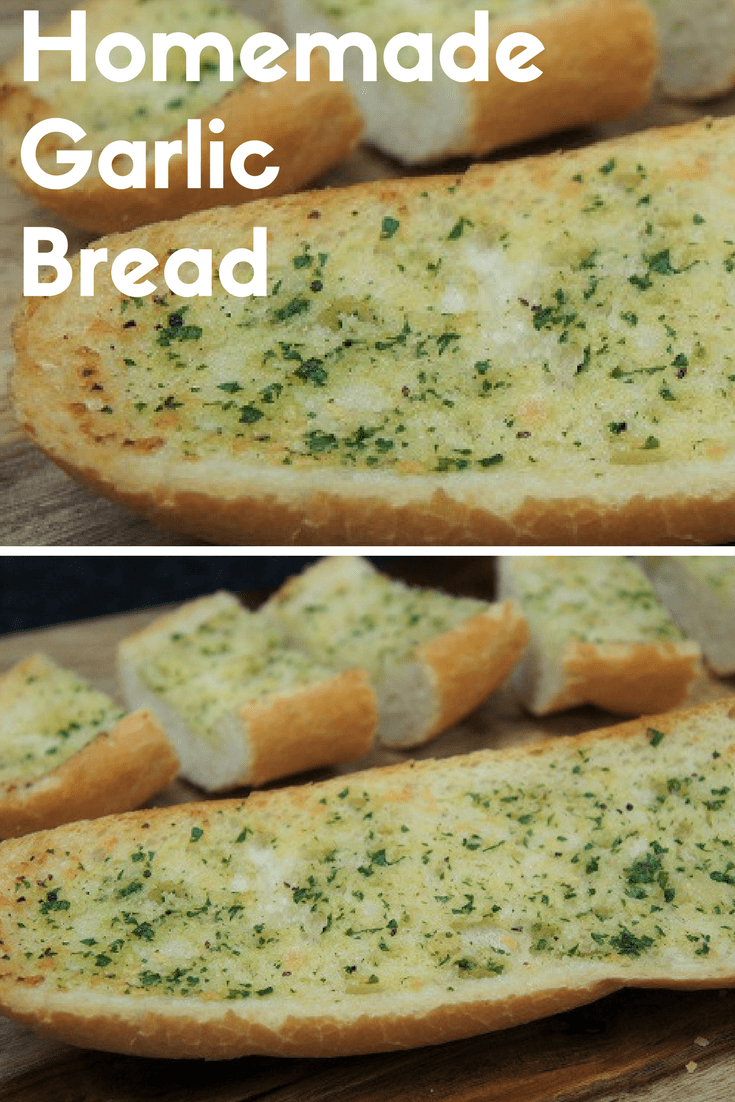 This easy-to-make, homemade garlic bread makes a wonderful side to a soup, or a quick pasta dinner. As a bonus, you probably have most of the ingredients you need in your pantry and fridge already. Just pick up a loaf of bread and some fresh parsley at the market, and you’re on your way to delicious, garlicky bread. #homemadegarlicbread #garlicbread #garlic #sides #sidedishes