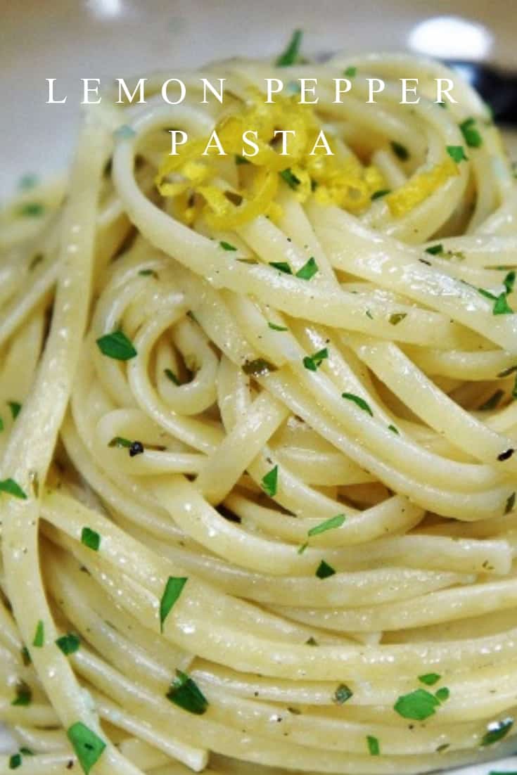 In this lemon pepper pasta recipe, linguine noodles are tossed with a light, lemony, black pepper sauce. The pasta is simply garnished with lemon zest and chopped parsley for an easy, delicious dinner. #lemonpepperpasta #pasta #pastarecipes