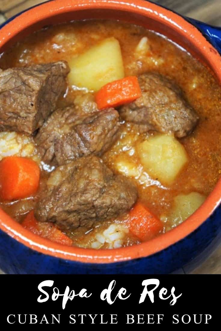 Cuban-style beef soup or Sopa de Res in Spanish, is a really easy and affordable way to get a home-cooked, nutritious and delicious meal. #sopaderes #cubanstylebeefsoup #cubanrecipes