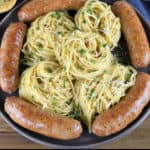 Spaghetti Aglio e Olio & Italian Sausage