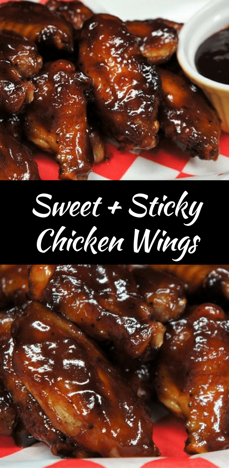 These sweet & sticky chicken wings are finger-licking delicious. In this recipe, chicken wings are baked until they are fall off the bone, then they are coated with a sweet and tangy barbeque sauce. They’ll make a fantastic appetizer for your next game-watching party. #chickenwings #chicken #appetizers #partyfood #gamedayfood #chicken