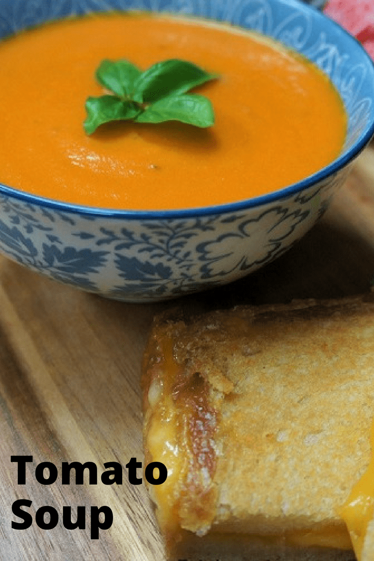 This tomato soup is really easy to make, and for a soup, it comes together pretty quick. Pair the tomato soup with a delicious, melted grilled cheese sandwich or a generous piece of crusty, warm bread and you’ll have a meal you won’t soon forget. #tomatosoup #tomatoes #soup #comfortfood
