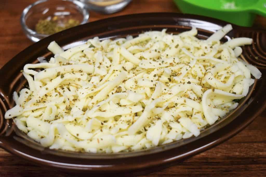 The prepared hot spinach dip before baking.