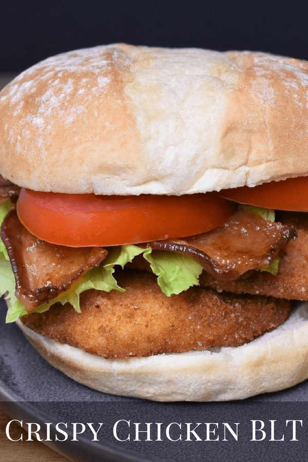 If you’re in the mood for a fantastic sandwich, this crispy chicken BLT will not disappoint. Take a crispy chicken sandwich and combine it with a classic BLT and you'll get one delicious meal. Take-out won’t stand a chance once your family gets a taste of this sandwich. #crispychickenblt #crispychickensandwich #chickensandwich #sandwiches #chickenrecipes