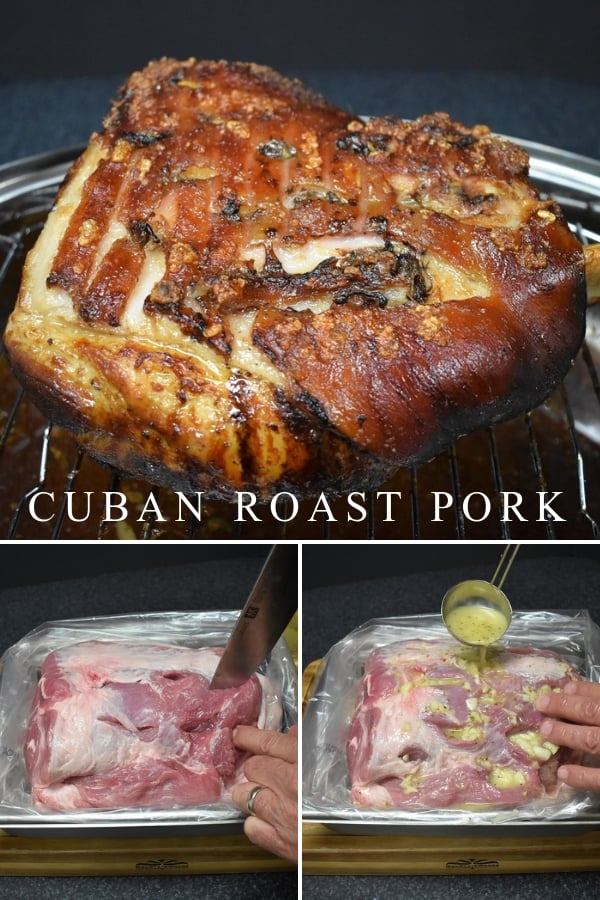 In Cuban Culture, roast pork (lechon asado) is the meal served on all special occasions. Christmas, Weddings, New Year’s… roast pork is on the menu. This is a traditional recipe using a homemade mojo marinade. Roast pork is a two-day event. The pork needs to marinate in the refrigerator overnight. Then you roast it, low and slow for hours. #Cubanroastpork #roastpork #pork #holidays #Christmas #Cubanrecipes #Cubanfood