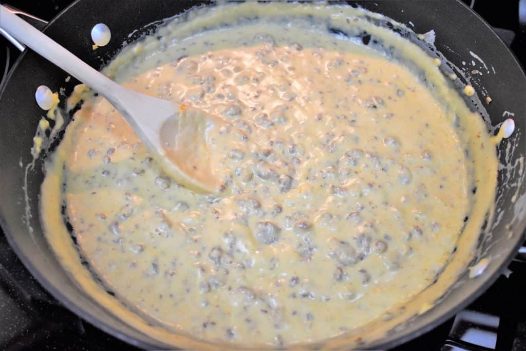 Sausage Gravy Thickening in the Skillet