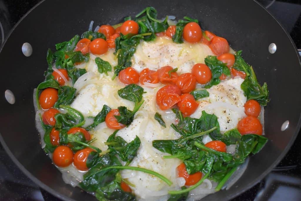 Cod and Tomatoes in the Skillet