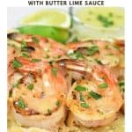 Grilled Shrimp Skewers and Butter Lime Sauce