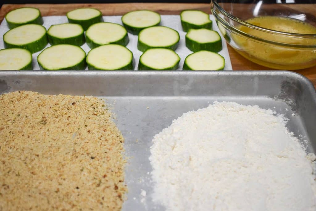 Fried Zucchini Breading Station Image