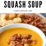 Creamy butternut squash soup pin