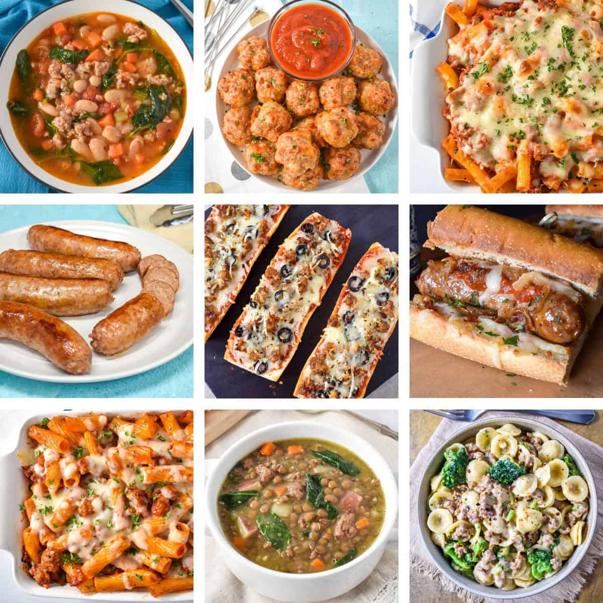 A collage of nine images of featured recipes in the post.