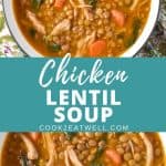 Chicken Lentil Soup Pin Image