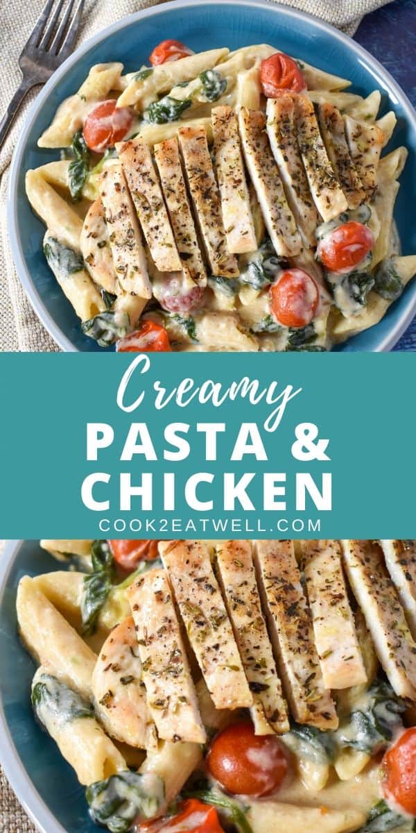 Creamy Pasta with Chicken - Cook2eatwell
