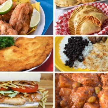 A collage of six Cuban chicken recipes.