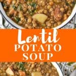 Lentil potato soup pin