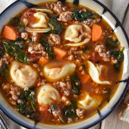 Sausage Tortellini Soup - Cook2eatwell