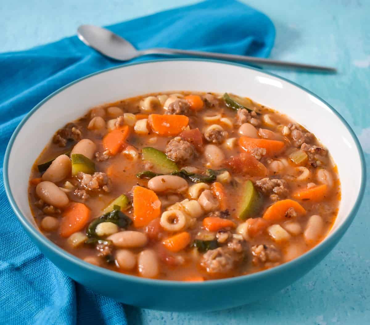 Sausage Minestrone Soup - Cook2eatwell