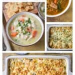 A collage of four images showing the recipes featured in the collection including turkey tetrazzini, turkey pot pie soup, among others.